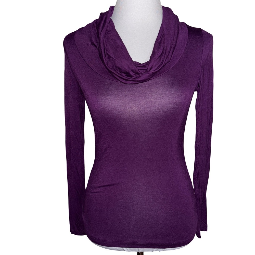 H&M Purple Long Sleeve Cowl Neck Top